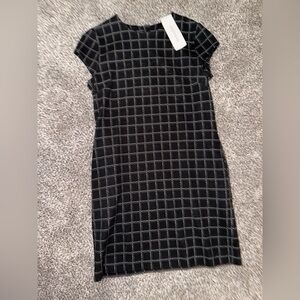 Love Moschino black dress with pockets and white logo